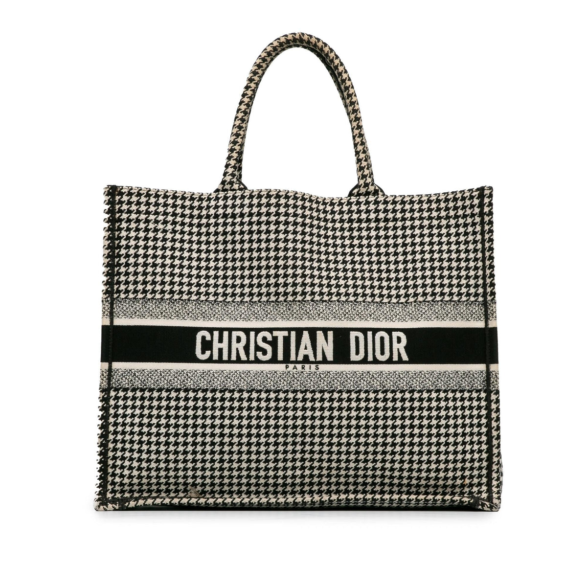Dior Large Houndstooth Book Tote (SHG-uAGZEe) Rovelle Bags