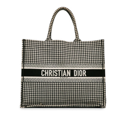 Dior Large Houndstooth Book Tote (SHG-uAGZEe) Rovelle Bags