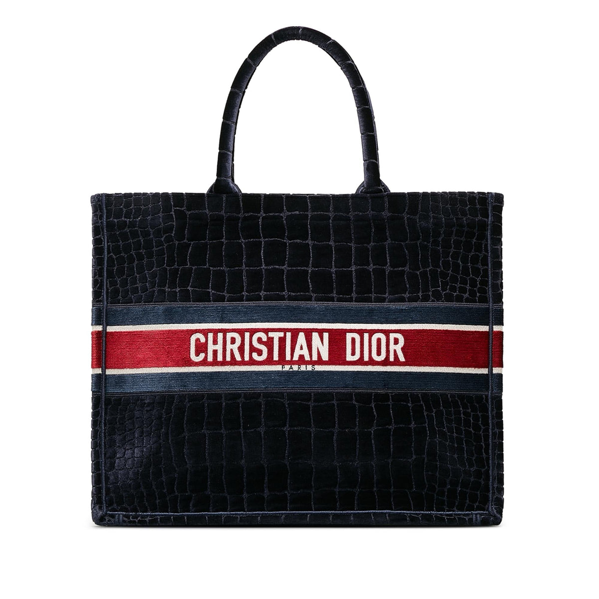 Dior Large Velvet Embossed Book Tote (SHG-zVJstJ) Rovelle Bags