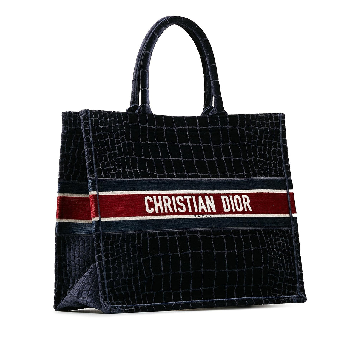Dior Large Velvet Embossed Book Tote (SHG-zVJstJ) Rovelle Bags