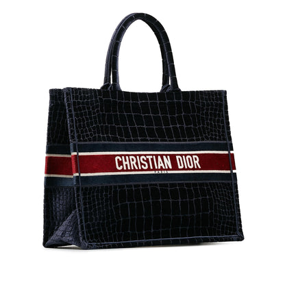 Dior Large Velvet Embossed Book Tote (SHG-zVJstJ) Rovelle Bags