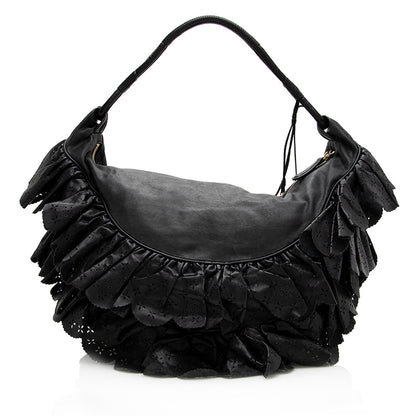 Dior Leather Gypsy Ruffles Large Hobo (SHF-19853) Rovelle Bags