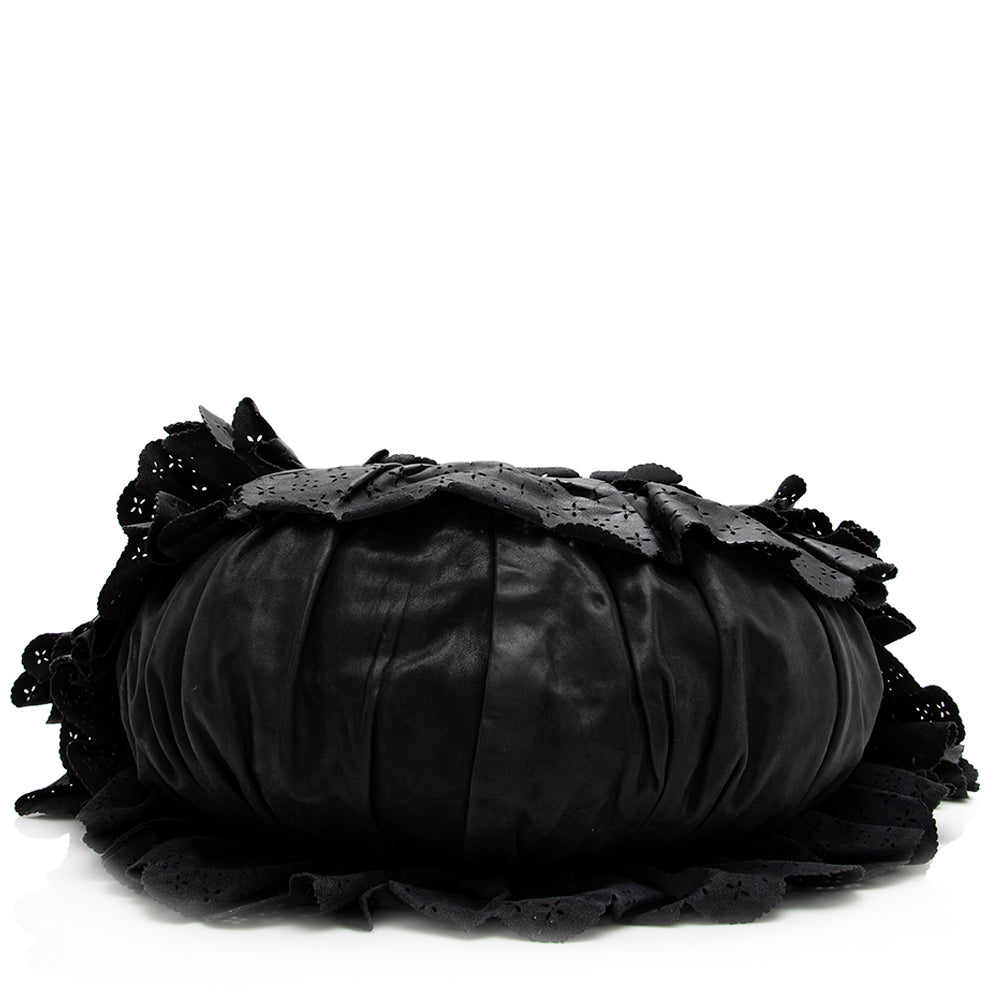Dior Leather Gypsy Ruffles Large Hobo (SHF-19853) Rovelle Bags