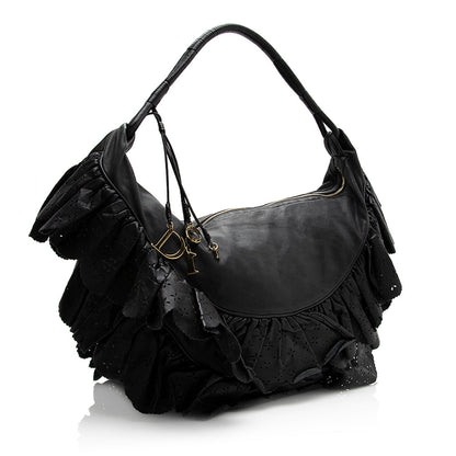 Dior Leather Gypsy Ruffles Large Hobo (SHF-19853) Rovelle Bags