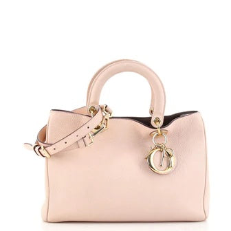 DIOR GRAINED LEATHER MEDIUM DIORISSIMO TOTE BAG IN BLUSH PINK Rovelle Bags