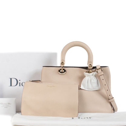 DIOR GRAINED LEATHER MEDIUM DIORISSIMO TOTE BAG IN BLUSH PINK Rovelle Bags