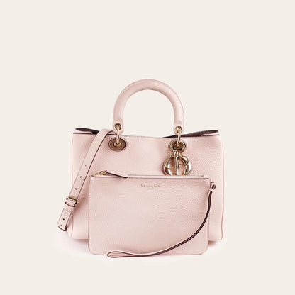 DIOR GRAINED LEATHER MEDIUM DIORISSIMO TOTE BAG IN BLUSH PINK Rovelle Bags