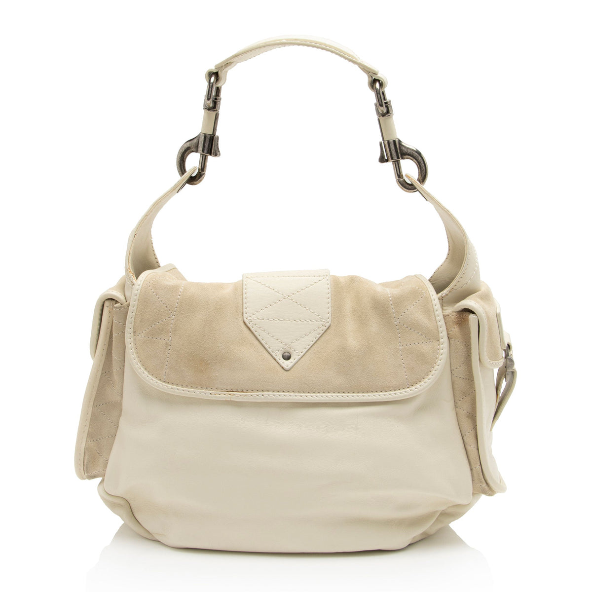 Dior Leather Suede Rebelle Shoulder Bag (SHF-E75STn) Rovelle Bags