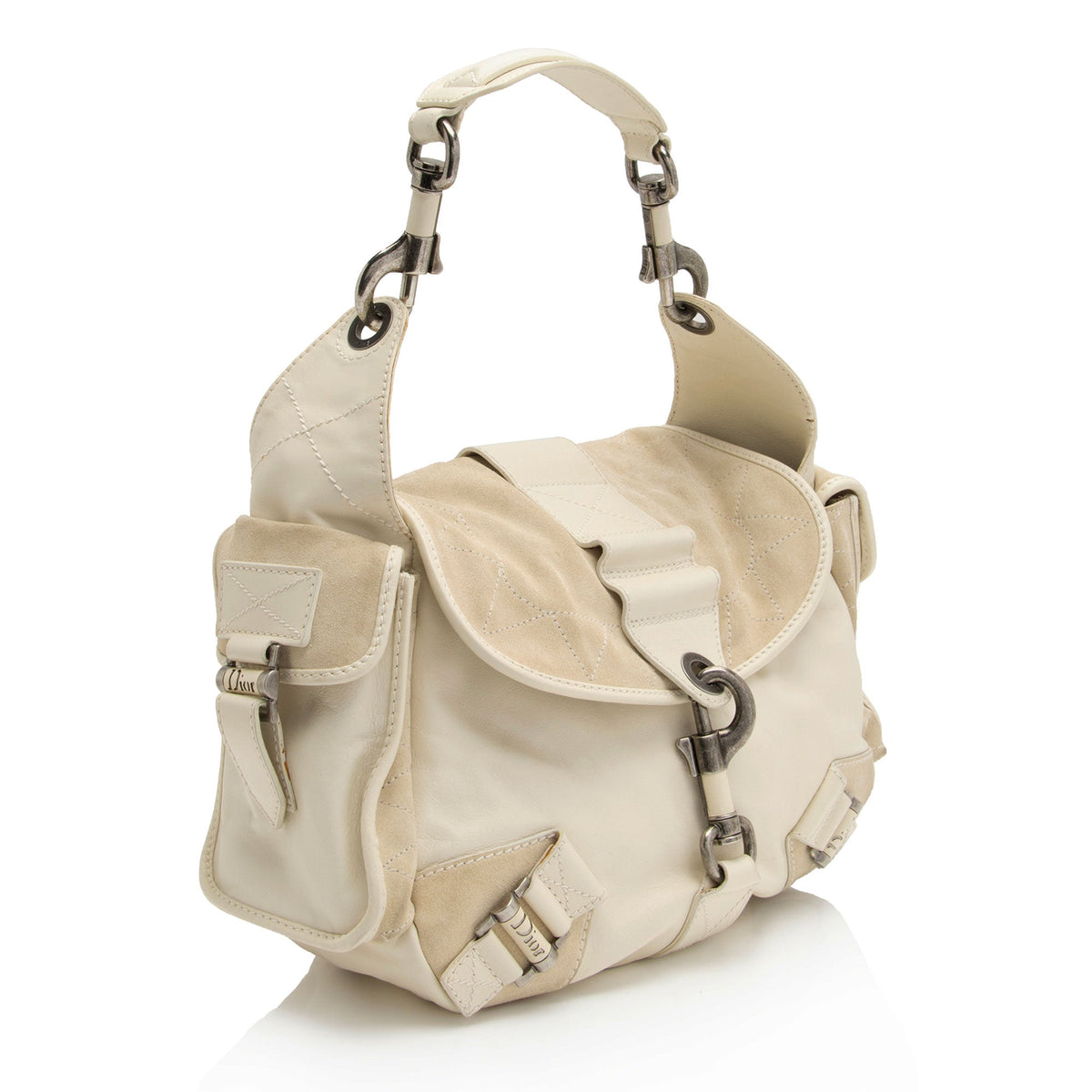 Dior Leather Suede Rebelle Shoulder Bag (SHF-E75STn) Rovelle Bags