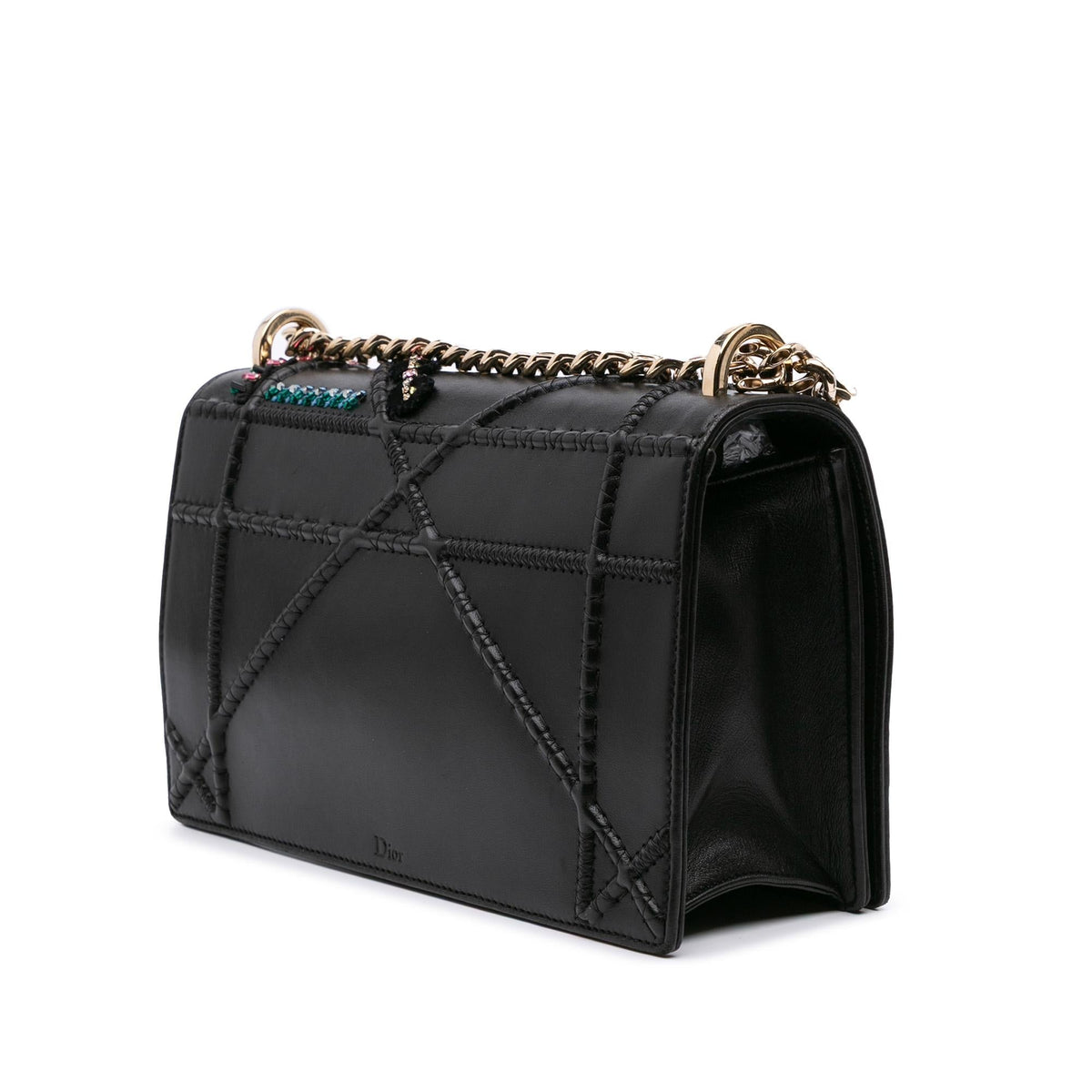 Dior Medium Calfskin Crystal Embroidered Diorama Flap Rovelle Bags