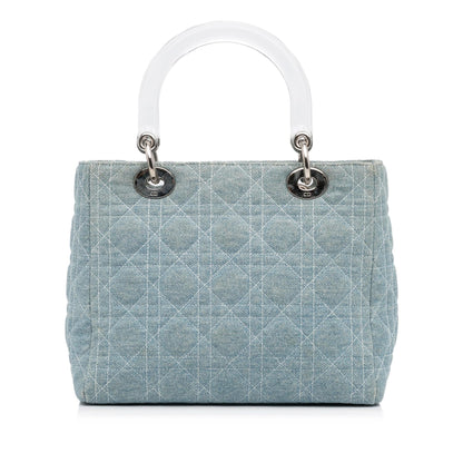 Dior Medium Cannage Dior Denim Satchel (SHG-jT3XX6) Rovelle Bags