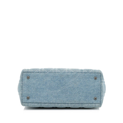 Dior Medium Cannage Dior Denim Satchel (SHG-jT3XX6) Rovelle Bags