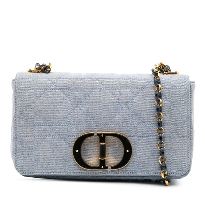 Dior Medium Denim Macrocannage Caro Bag Rovelle Bags