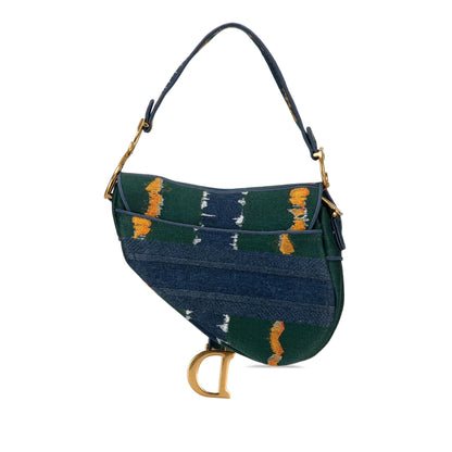 Dior Medium Embroidered Canvas Saddle Bag (SHG-igov5B) Rovelle Bags