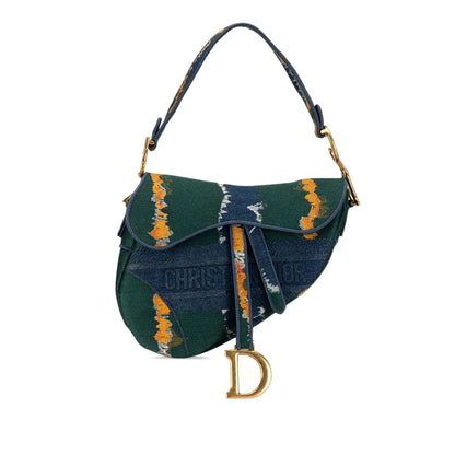 Dior Medium Embroidered Canvas Saddle Bag (SHG-igov5B) Rovelle Bags