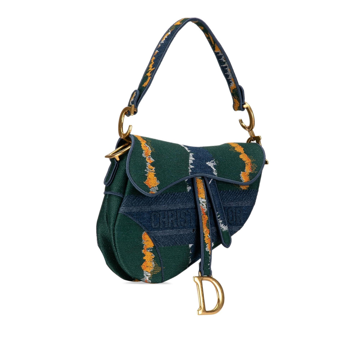 Dior Medium Embroidered Canvas Saddle Bag (SHG-igov5B) Rovelle Bags