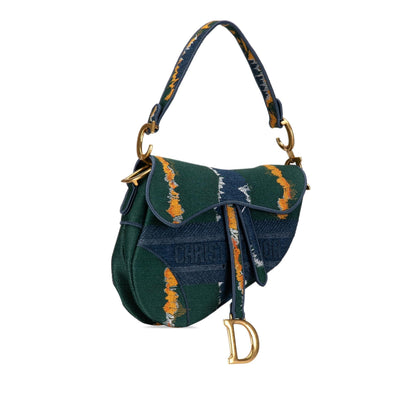 Dior Medium Embroidered Canvas Saddle Bag (SHG-igov5B) Rovelle Bags