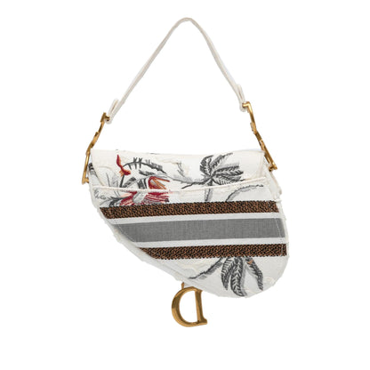 Dior Medium Embroidered Floral Saddle (SHG-E6zsDH) Rovelle Bags