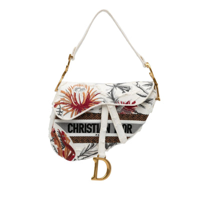 Dior Medium Embroidered Floral Saddle (SHG-E6zsDH) Rovelle Bags