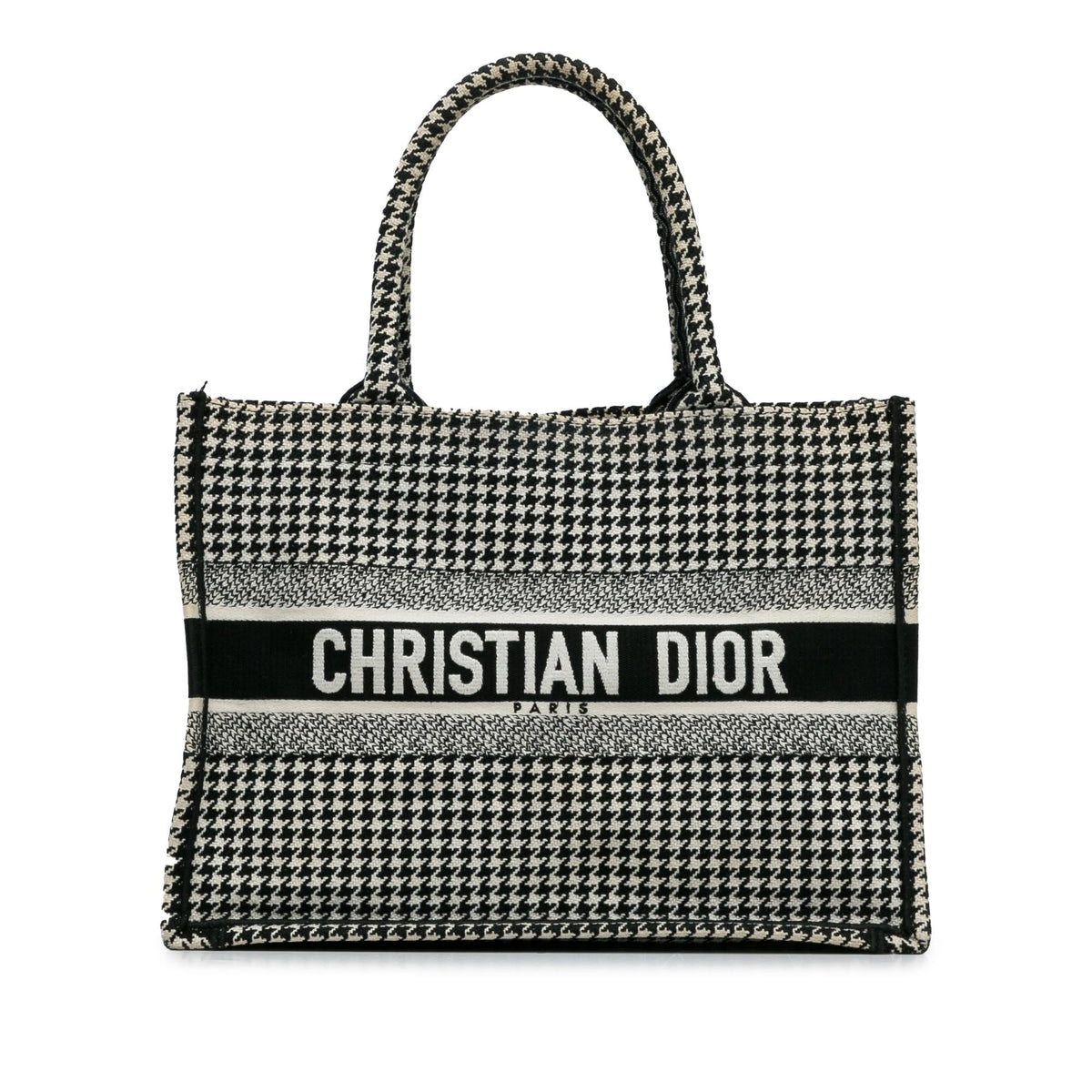Dior Medium Houndstooth Book Tote (SHG-pPdPtp) Rovelle Bags