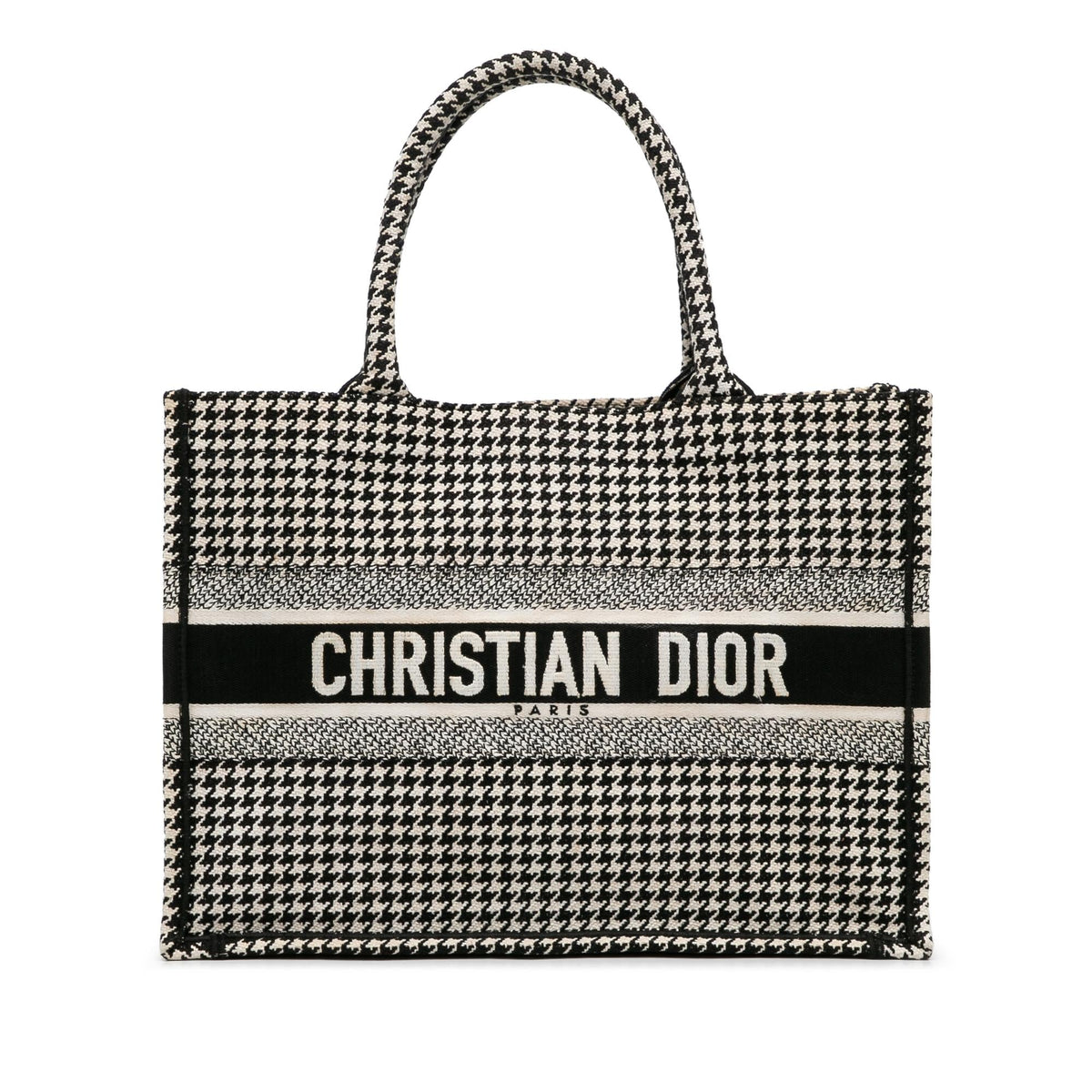 Dior Medium Houndstooth Book Tote Rovelle Bags
