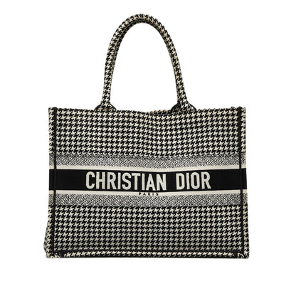 Dior Medium Houndstooth Embroidered Book Tote (SHG-AoRUVr) Rovelle Bags