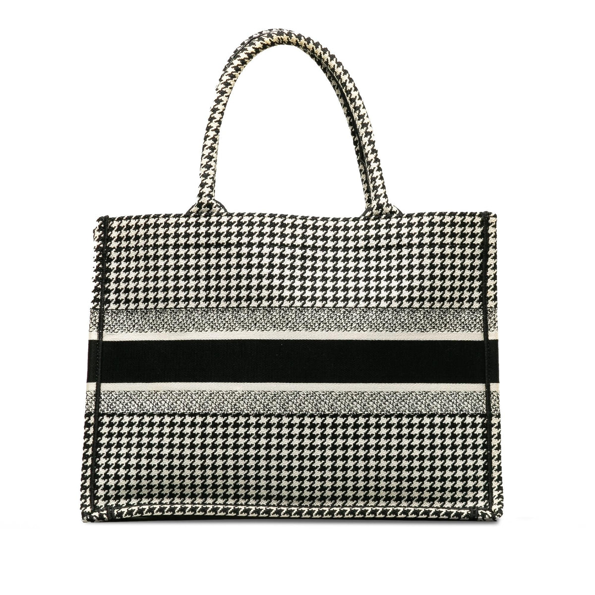 Dior Medium Houndstooth Embroidered Book Tote (SHG-tlTS9H) Rovelle Bags