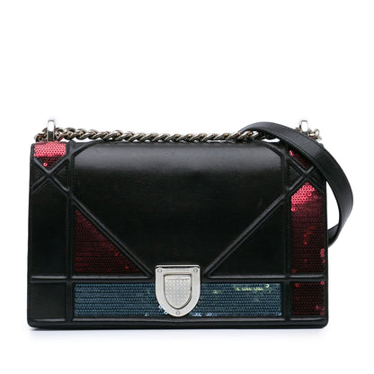 Dior Medium Lambskin Sequin Diorama Flap Rovelle Bags