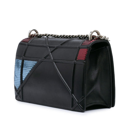 Dior Medium Lambskin Sequin Diorama Flap Rovelle Bags