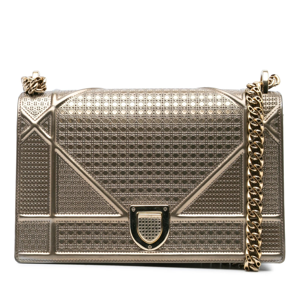 Dior Medium Metallic Patent Microcannage Diorama Flap Rovelle Bags