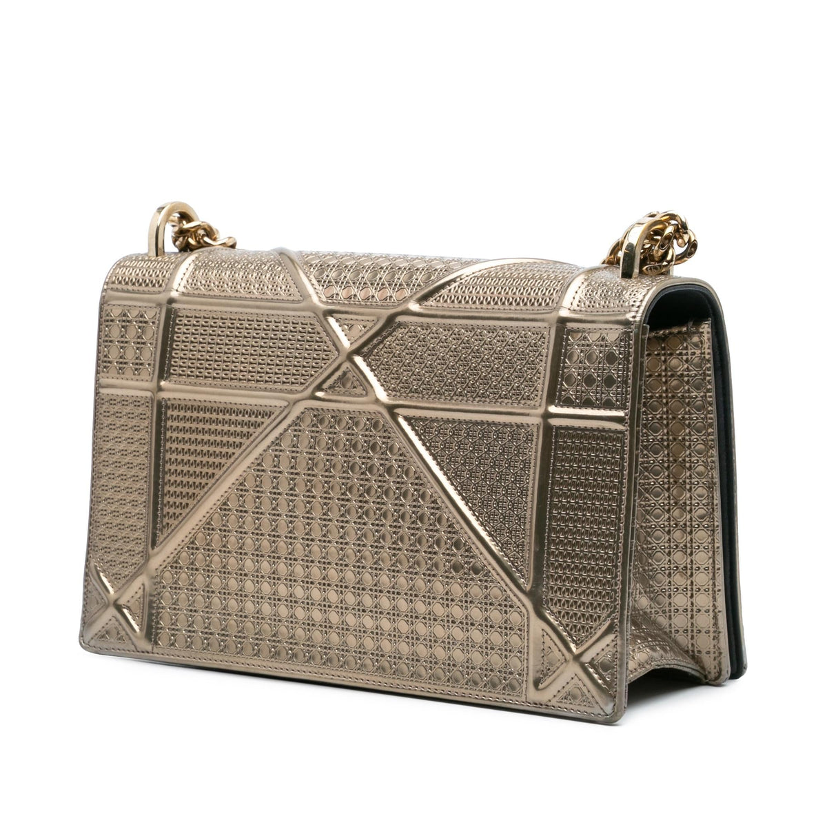 Dior Medium Metallic Patent Microcannage Diorama Flap Rovelle Bags