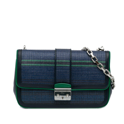 Dior Medium Tricolor Raffia Miss Dior Flap Bag (SHG-F8E2uQ) Rovelle Bags