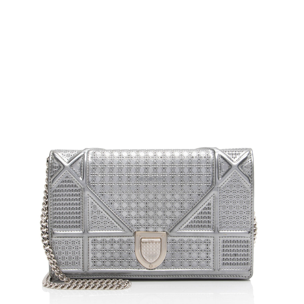 Dior Metallic Calfskin Micro Cannage Diorama Wallet on Chain Bag (SHF-BdR72M) Rovelle Bags