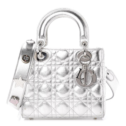 Dior Cannage Metallic Small Lady Dior Bag Rovelle Bags
