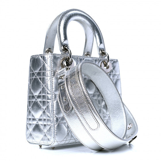 Dior Cannage Metallic Small Lady Dior Bag Rovelle Bags