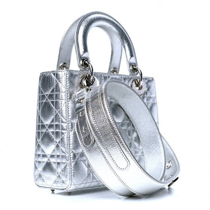 Dior Cannage Metallic Small Lady Dior Bag Rovelle Bags