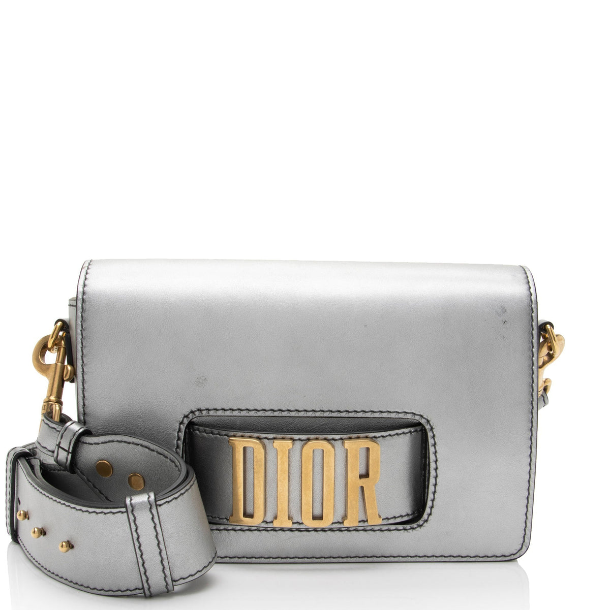 Dior Metallic Grained Calfskin Dio(R)evolution Flap Bag Rovelle Bags