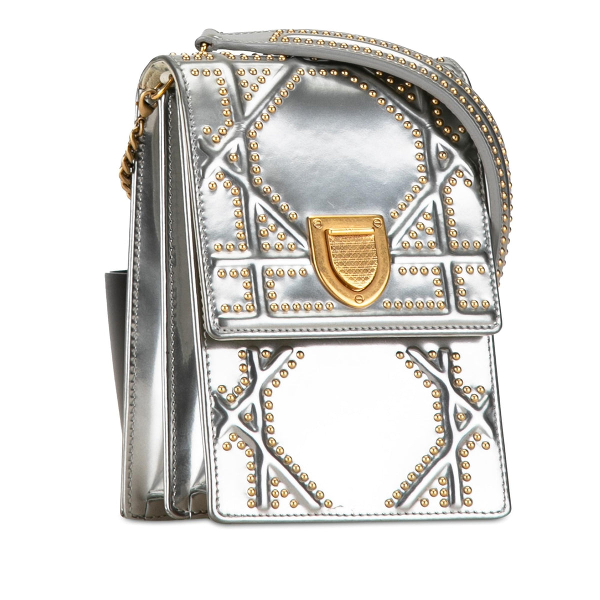 Dior Metallic Studded Calfskin Vertical Diorama (SHG-qyuKTo) Rovelle Bags