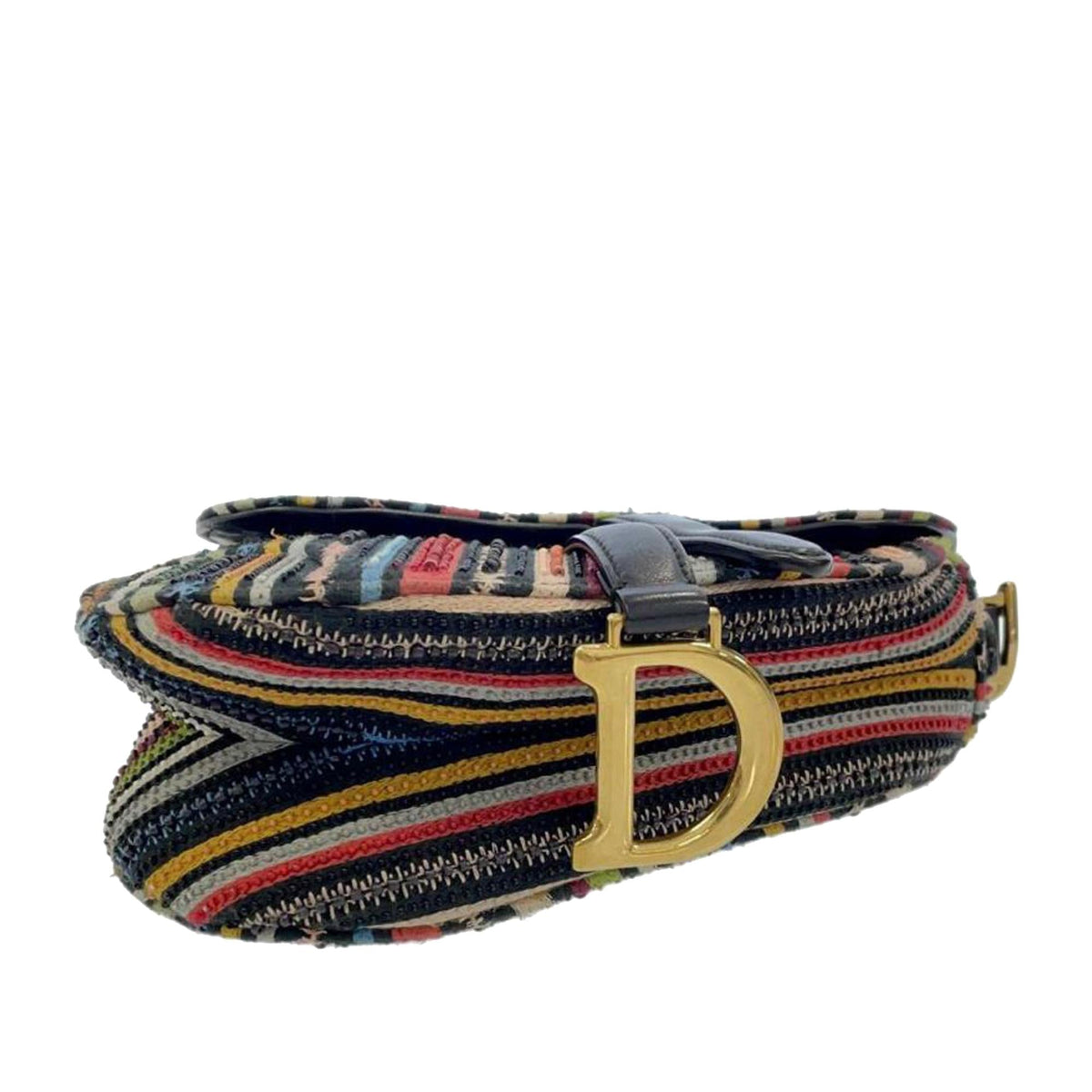 Dior Mini Beaded Canvas Striped Saddle (SHG-uTwXUN) Rovelle Bags