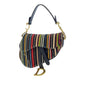 Dior Mini Beaded Canvas Striped Saddle (SHG-uTwXUN) Rovelle Bags