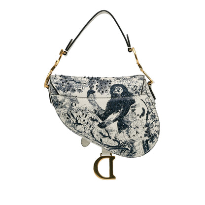 Dior Mini Calfskin Toile de Jouy Saddle Bag (SHG-pyknsl) Rovelle Bags