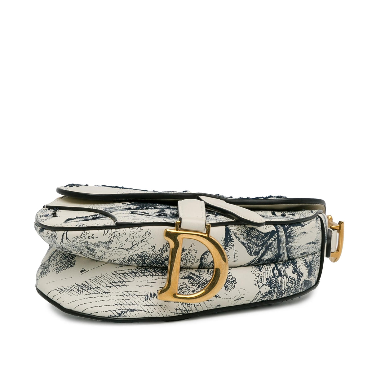 Dior Mini Calfskin Toile de Jouy Saddle Bag (SHG-pyknsl) Rovelle Bags