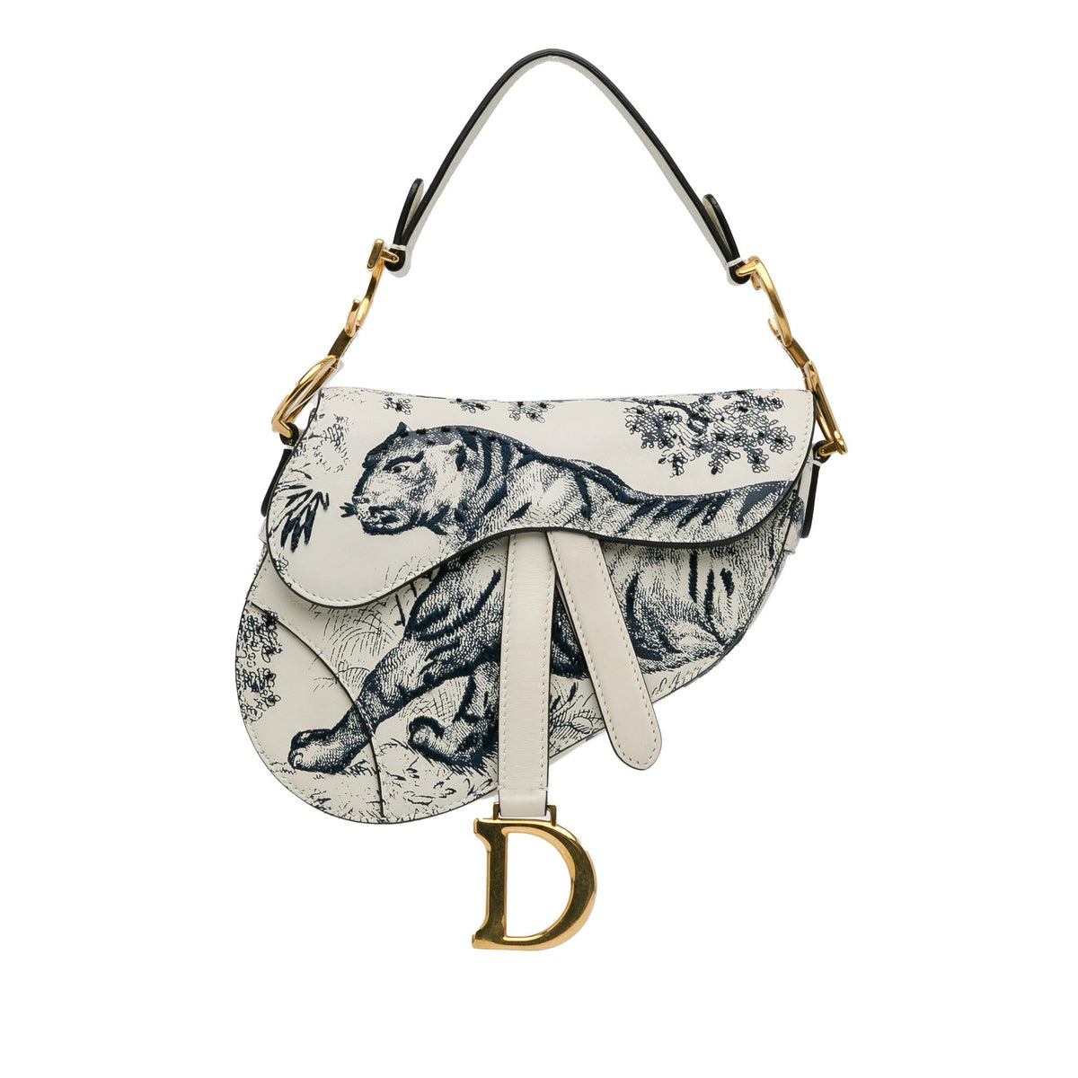 Dior Mini Calfskin Toile de Jouy Saddle Bag (SHG-pyknsl) Rovelle Bags