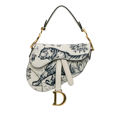 Dior Mini Calfskin Toile de Jouy Saddle Bag (SHG-pyknsl) Rovelle Bags