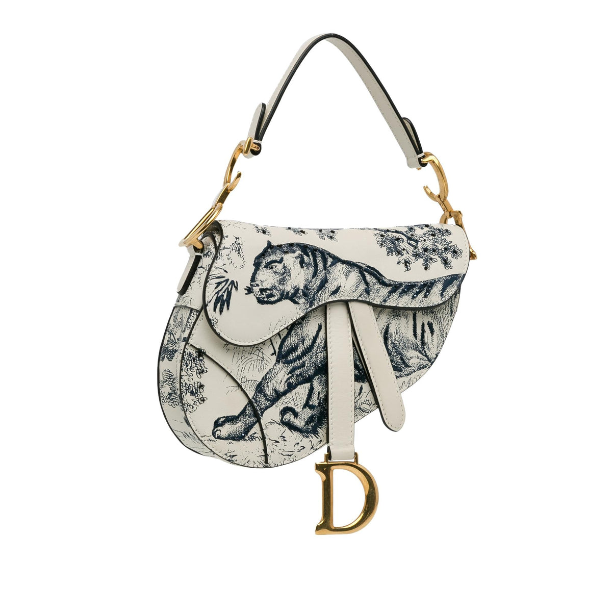 Dior Mini Calfskin Toile de Jouy Saddle Bag (SHG-pyknsl) Rovelle Bags