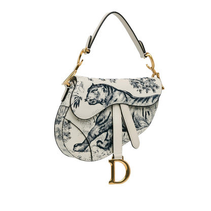 Dior Mini Calfskin Toile de Jouy Saddle Bag (SHG-pyknsl) Rovelle Bags