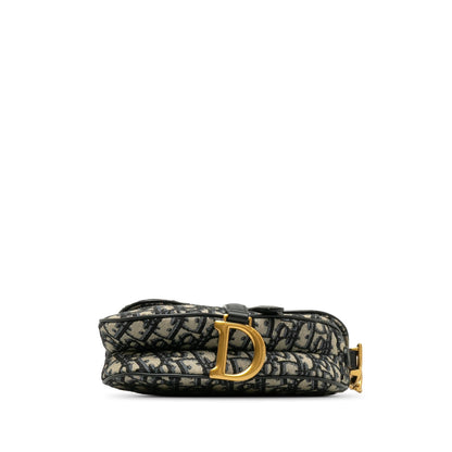 Dior Mini Oblique Canvas Saddle Bag Rovelle Bags