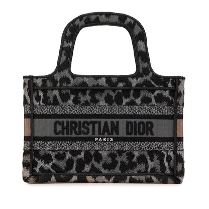 Dior Mizza Mini Embroidered Canvas Leopard Book Tote Rovelle Bags