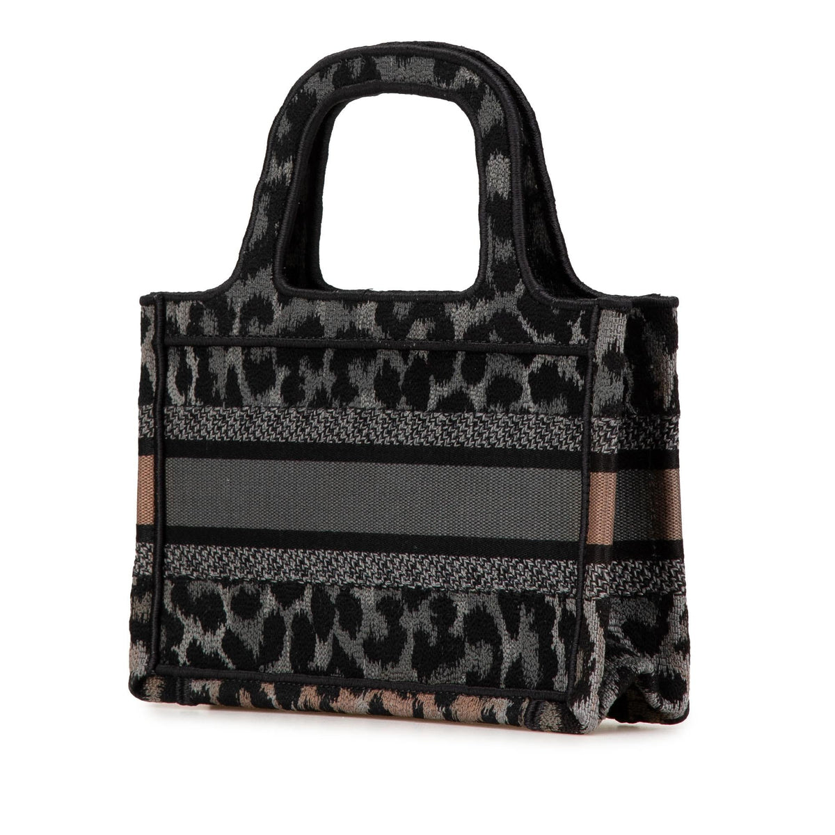 Dior Mizza Mini Embroidered Canvas Leopard Book Tote Rovelle Bags
