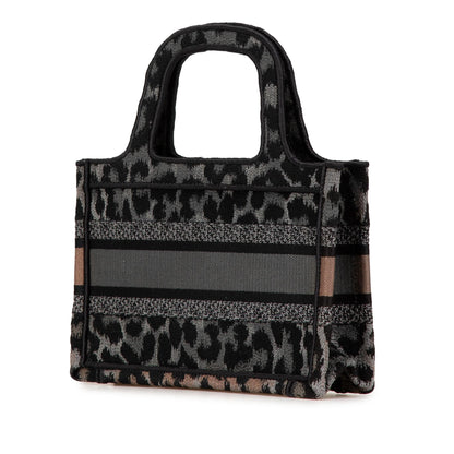 Dior Mizza Mini Embroidered Canvas Leopard Book Tote Rovelle Bags
